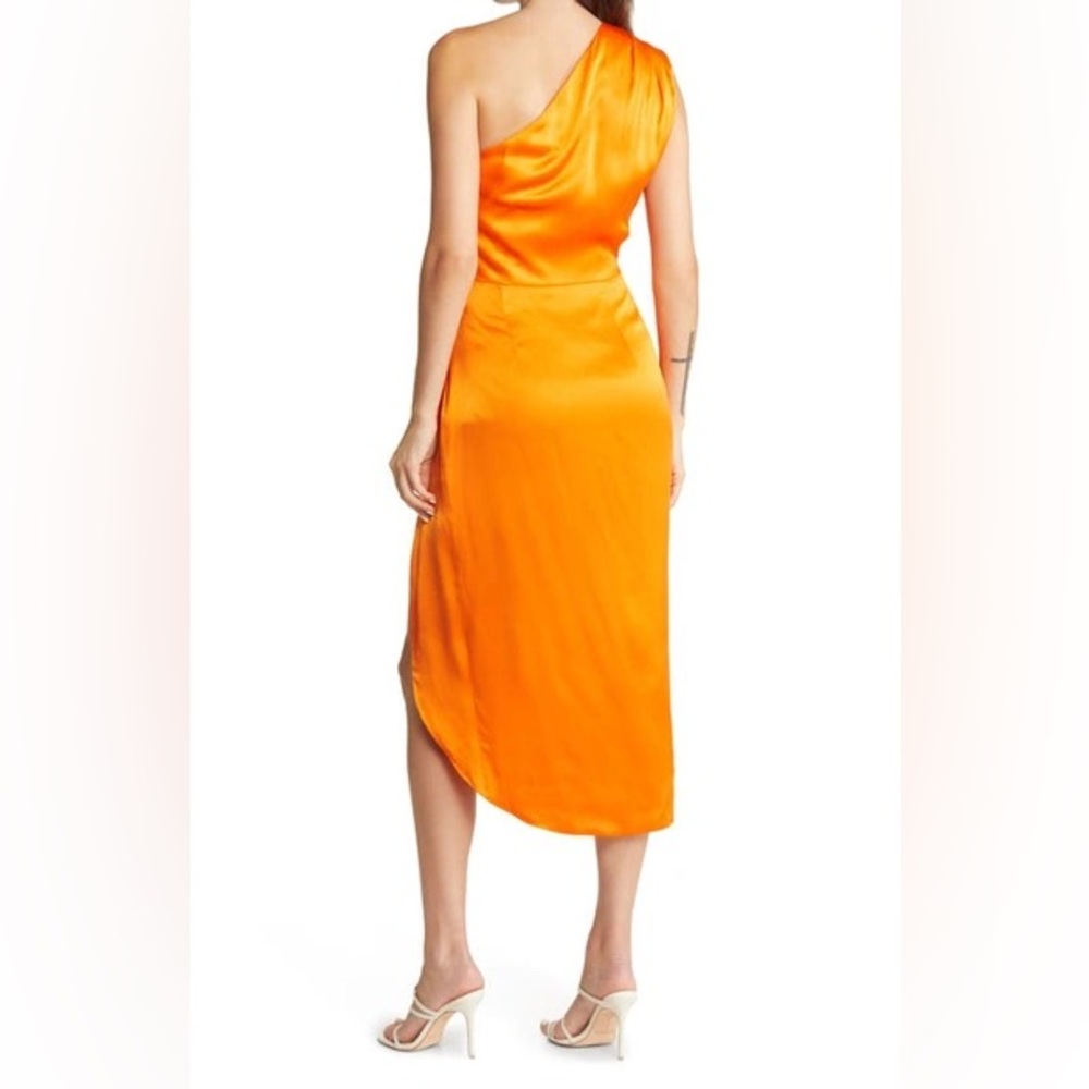 Elliatt Cassini Orange One Shoulder Midi Dress Size M - Picture 5 of 6